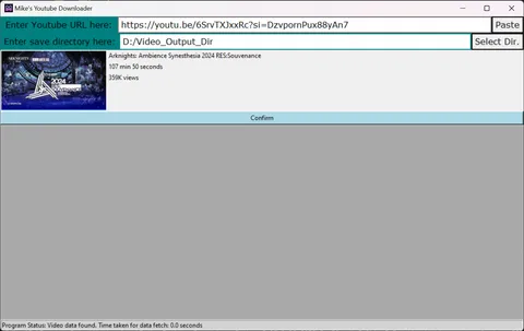 Detailed view of Video Downloader Software project